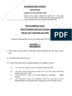 THE ISLAMABAD LEGAL PRACTITIONERS AND BAR COUNCIL RULES Amendment 2020