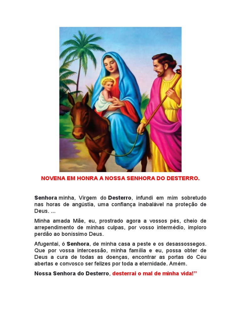 NOVENA - Nossa Senhora Do Desterro. | PDF | Maria, mãe de Jesus | Oração