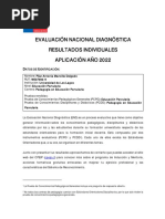 Evaluación Nacional Diagnóstica Resultados Individuales Aplicación AÑO 2022