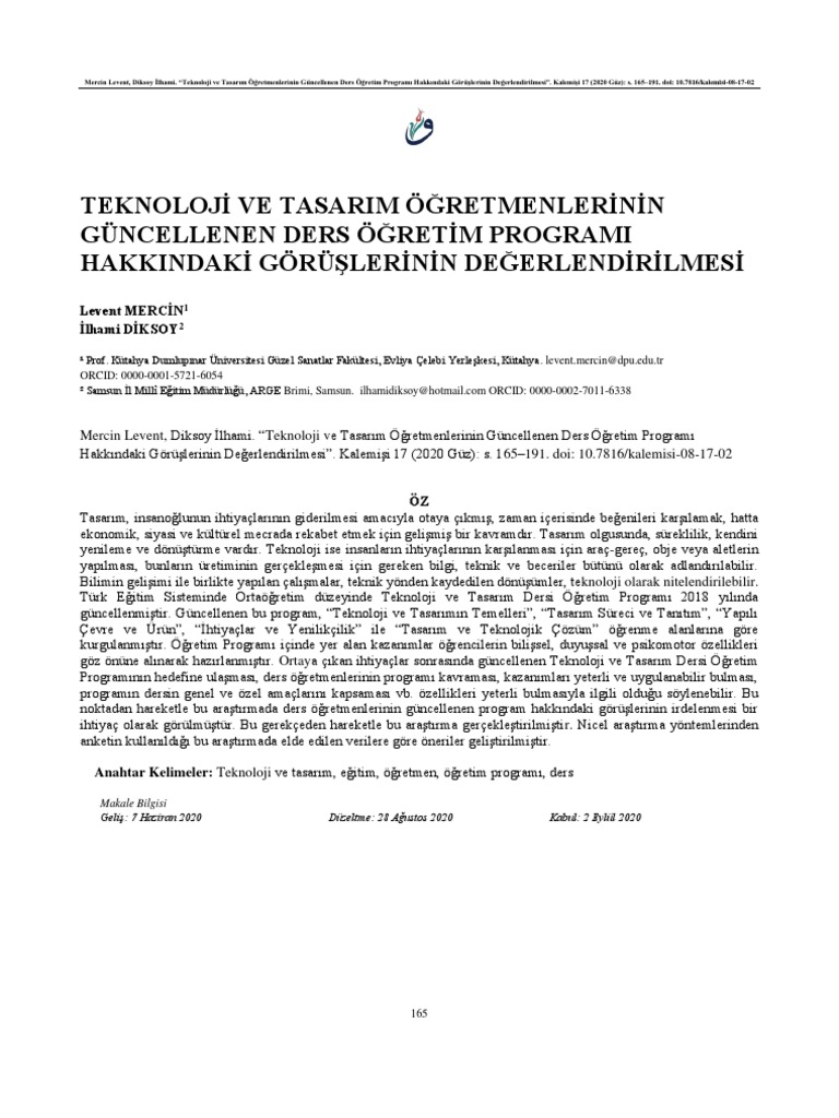 Teknoloji Tasarım Dersi | PDF