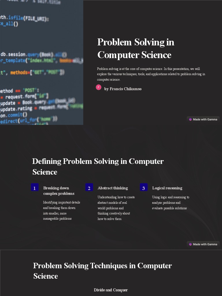 Problem Solving in Computer Science | PDF