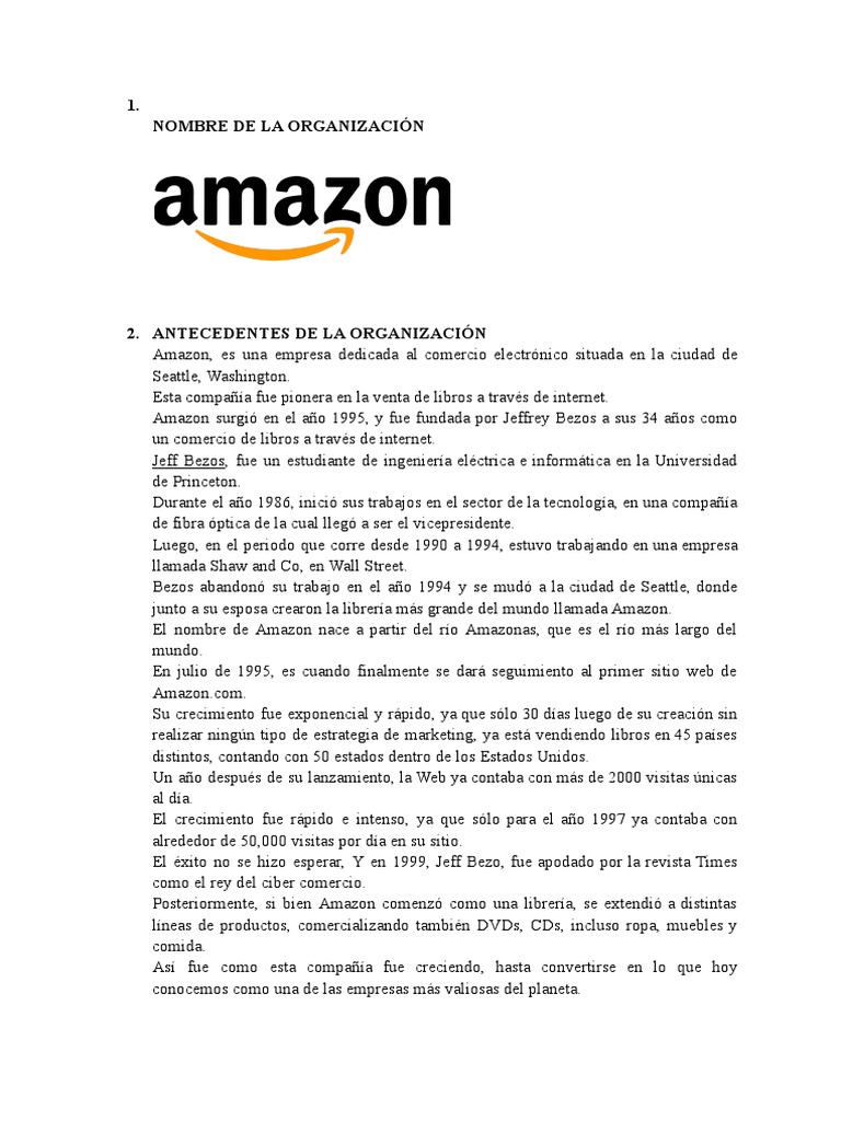 Historia y Filosofía de Amazon | PDF