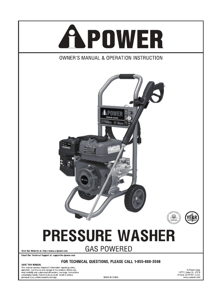 Apw2700 2018 model a ipower pressure washer manual min pdf
