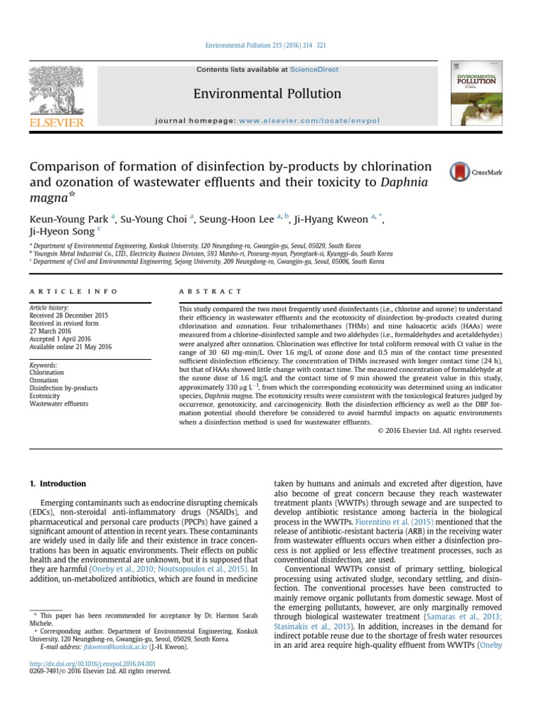 Comparison of Formation of Disinfection ByProducts by Chlorination and