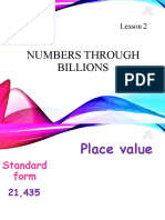 Lesson 2.2 Numbers Through Billions