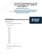 Applied Calculus For The Managerial Life and Social Sciences 9th Edition Tan Test Bank 1