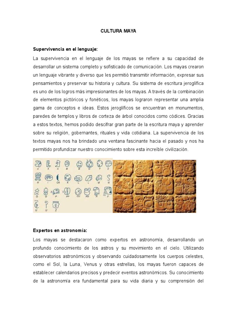 Escritura jeroglífica maya y su legado | PDF