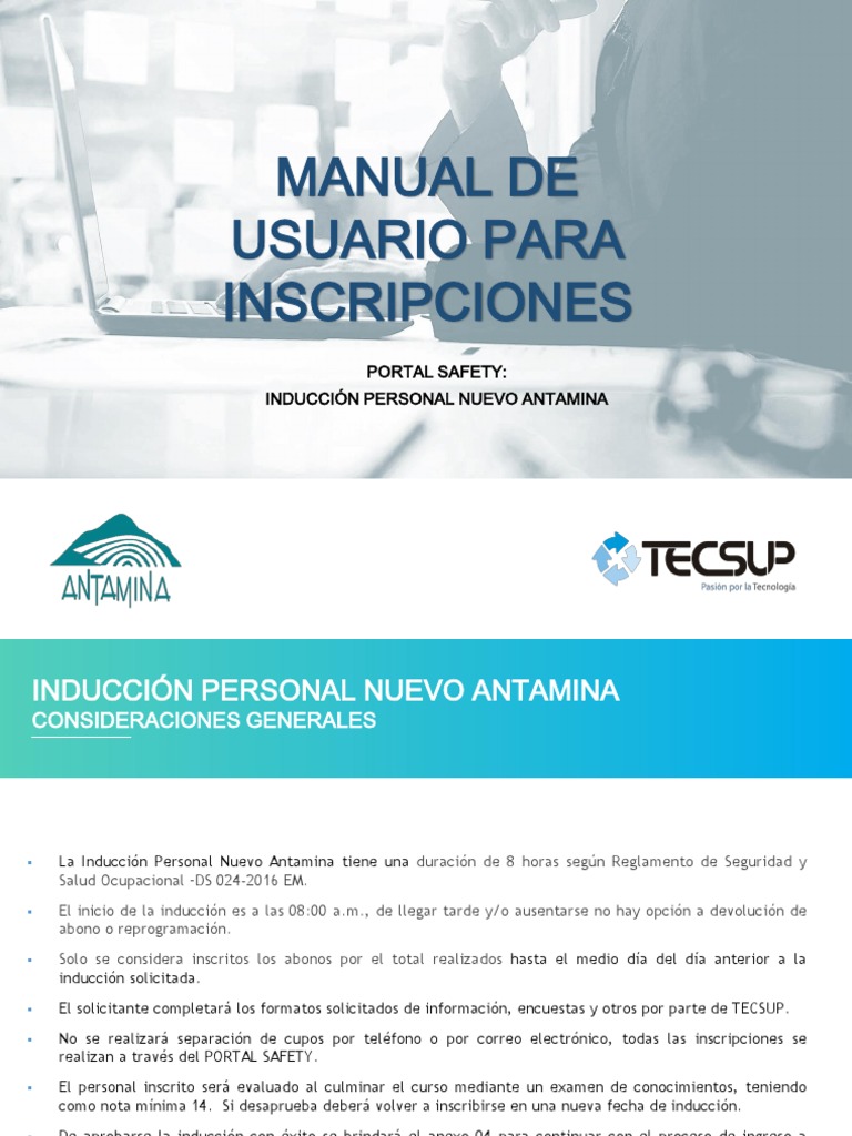 Manual de Inscripción Portal Safety | PDF