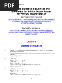 Applied Statistics in Business and Economics 5th Edition Doane Solutions Manual 1