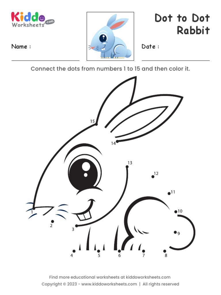 Dot to Dot Rabbit Worksheet | PDF