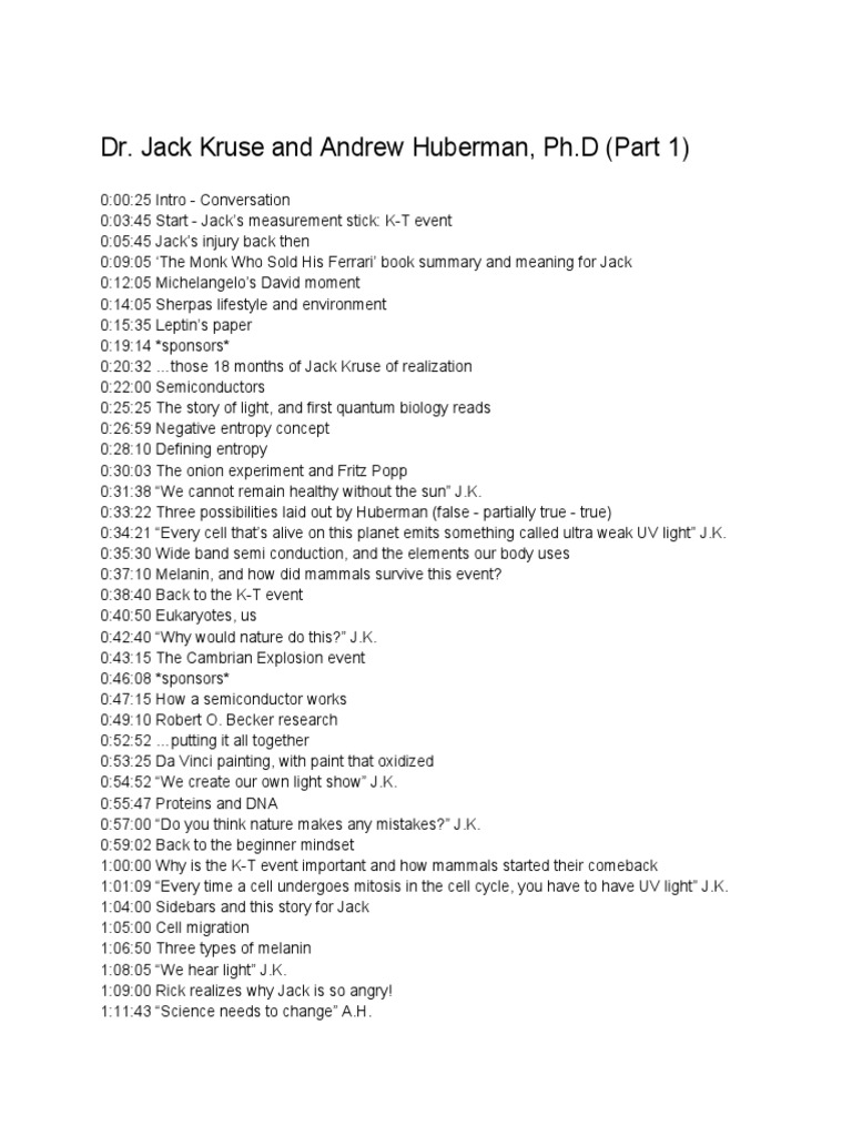 Dr. Jack Kruse and Andrew Huberman, Ph.D (Part 1) PDF