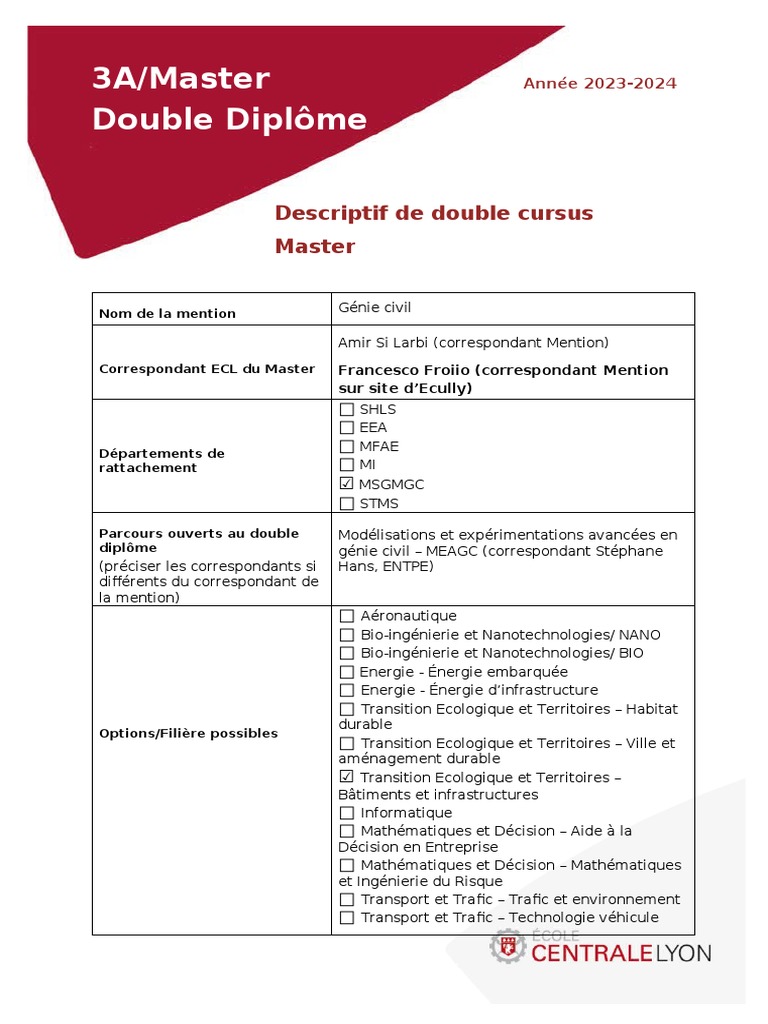 Fichedc 3a Master GC 2023 | Download Free PDF | Ingénierie