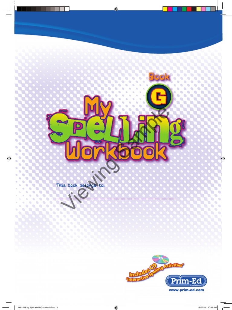 PR2286 My Spelling Workbook G