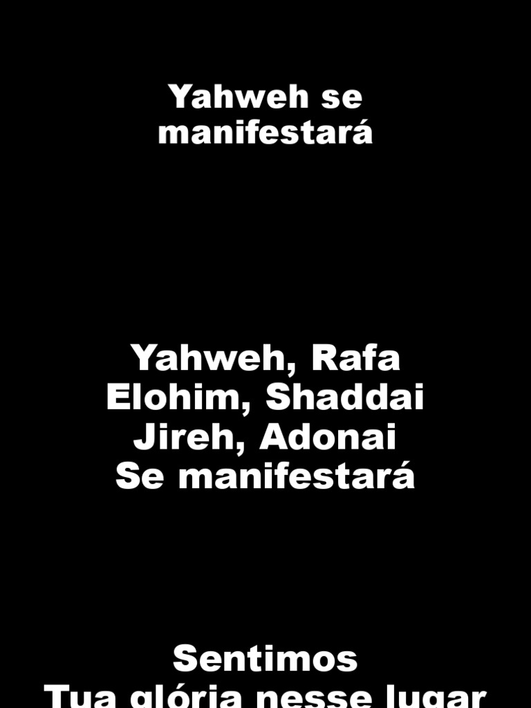 Yahweh Se Manifestará PDF
