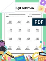 3 Digit Addition Worksheet