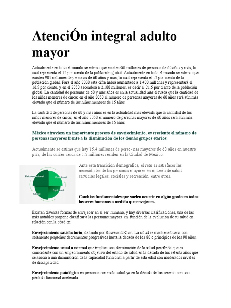 Atención Integral al Adulto Mayor | PDF | Envejecimiento | Vejez