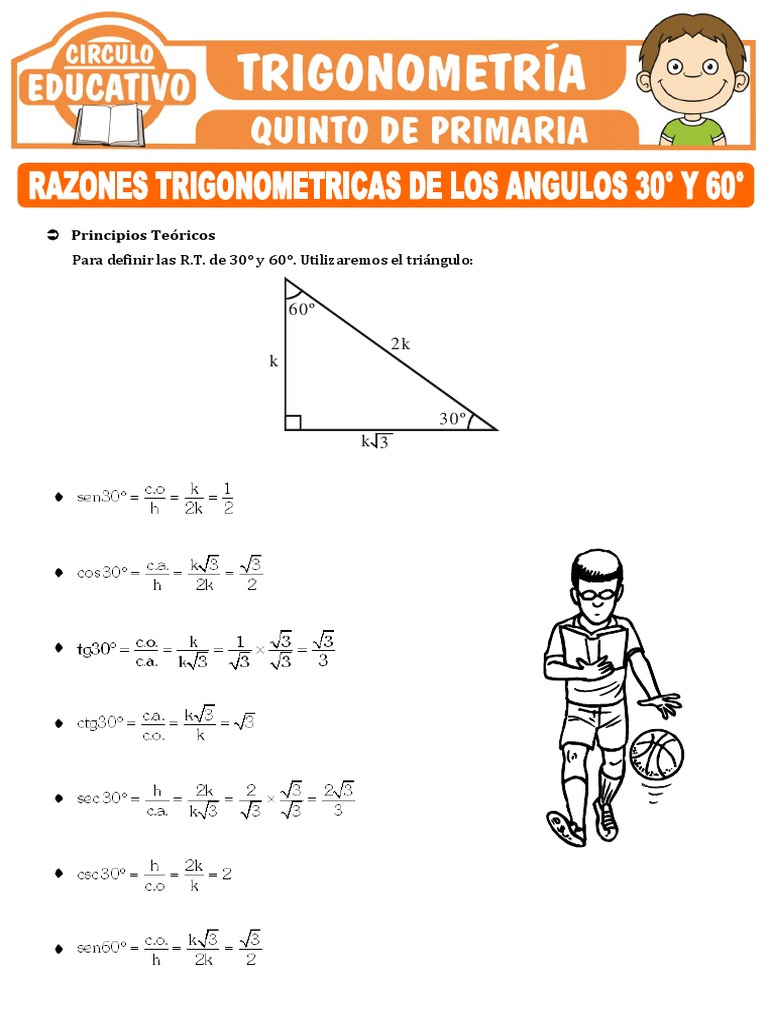 Razones Trigonométricas de 30° y 60° | PDF