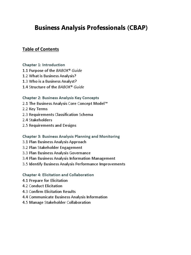 CBAP Course Outline Koenig Philippines PDF Business Analysis