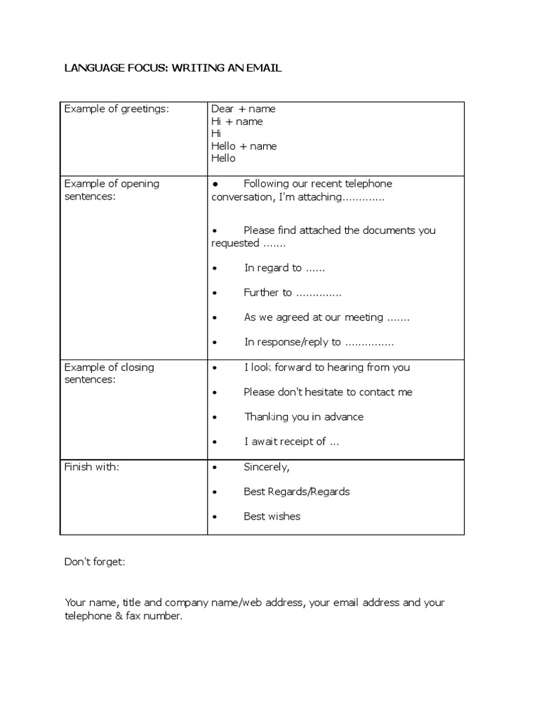 Language in Email PDF