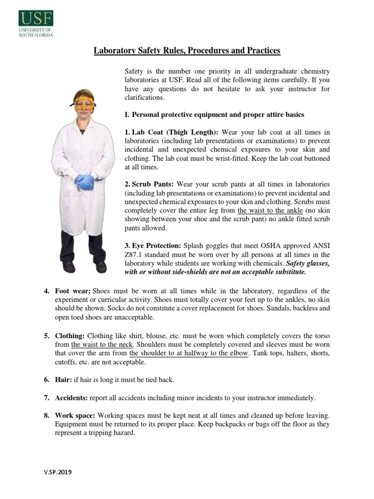 Laboratory Safety Rules and Safety Agreement V.SP2019 PDF