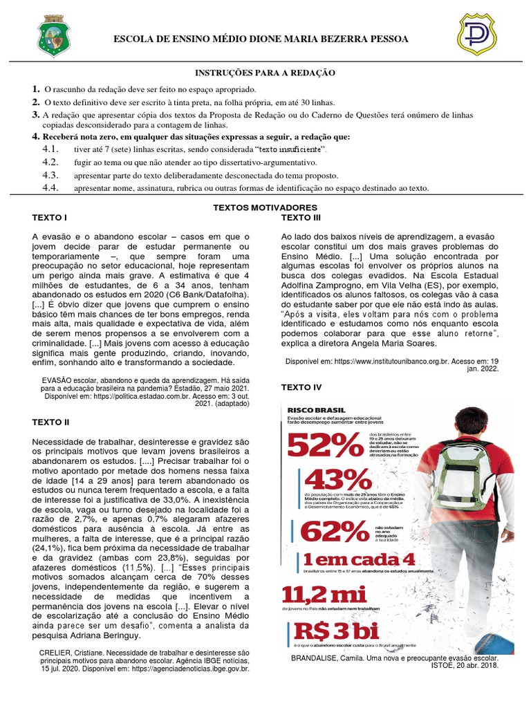 Desafios da Evasão Escolar no Brasil | PDF | Escolas