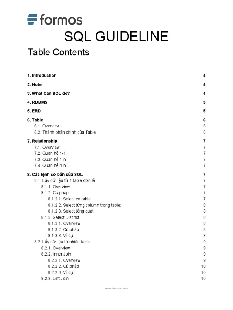 SQL Guideline | PDF
