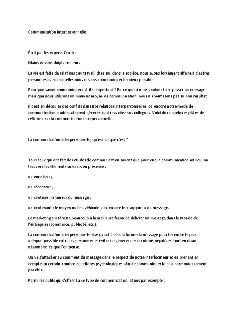 Communication Interpersonnelle 3 PDF