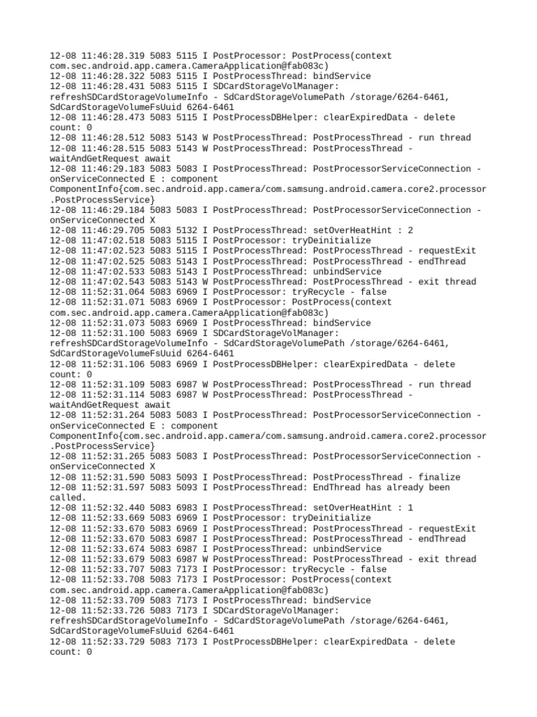 Camera Post-Processing Log Details | PDF | Computing | Computer Programming