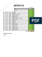 Example Total Claim in Excel