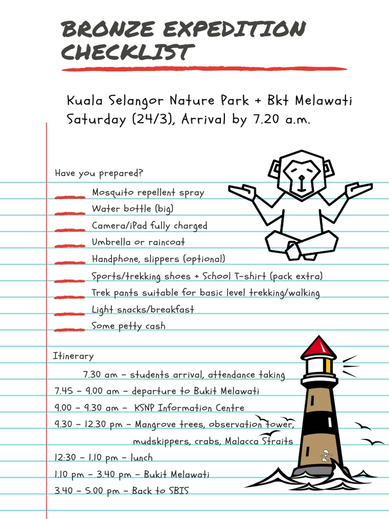 2018 Bronze Expedition Checklist PDF