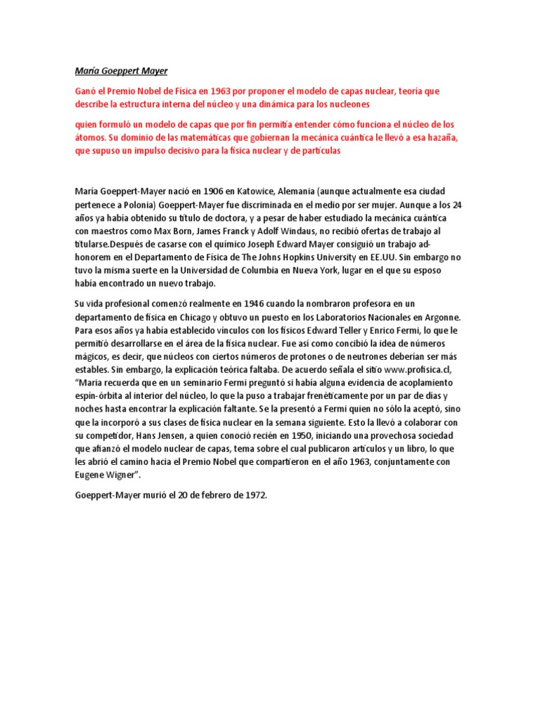 María Goeppert Mayer | PDF