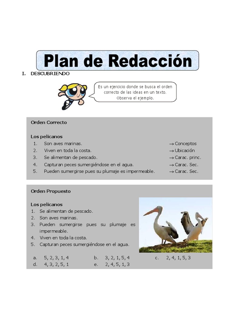 Ejercicios de Plan de Redacción para Primaria | PDF | Serpiente | Orfeo