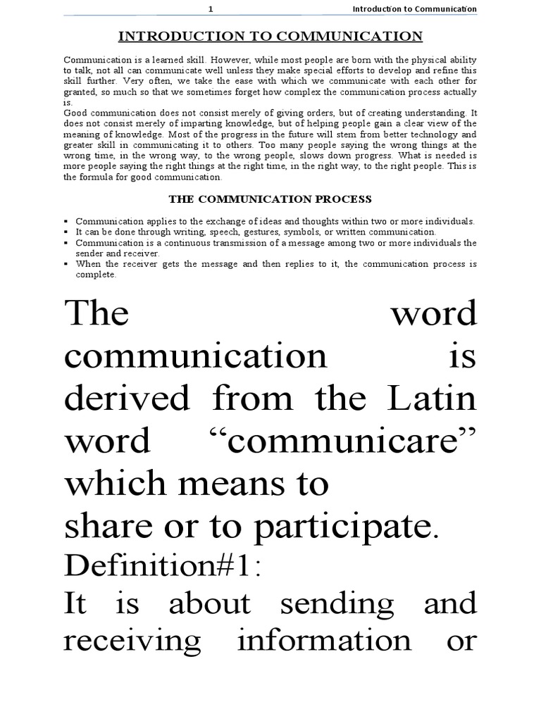 Understanding Communication Essentials | PDF