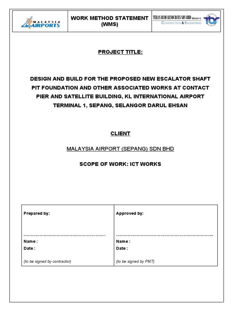 Work Method Statement for ICT Installation | PDF | Art