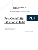 Post Covid Life/ Situation in India: Delhi Technological University