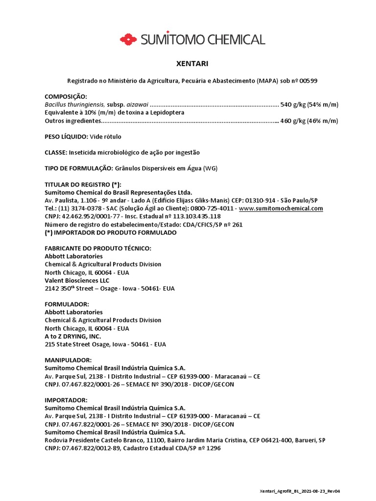 Biologico XenTari Bula PDF