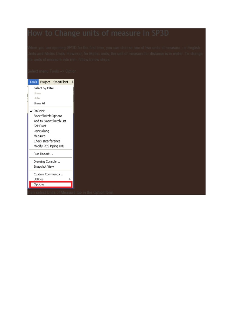 How To Change Units of Measure in Sp3d PDF