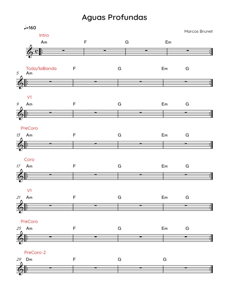 Aguas Profundas - Partitura Completa | PDF