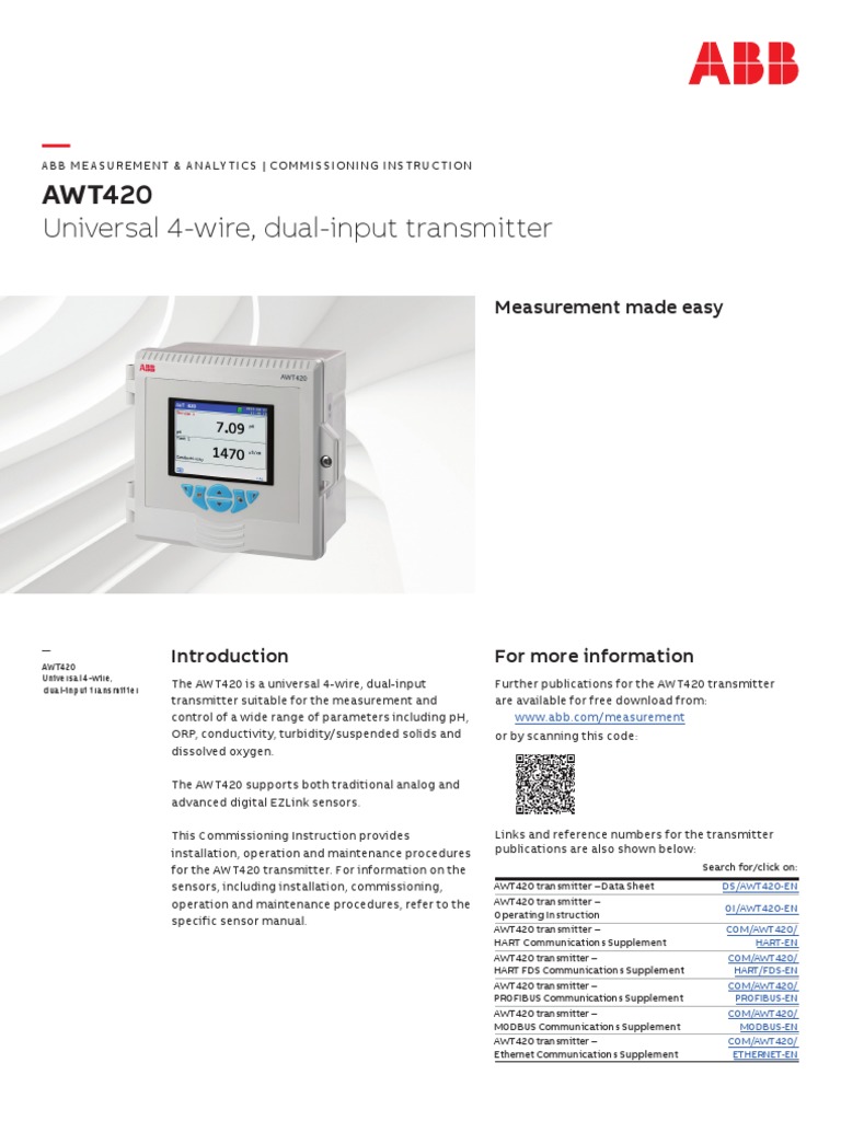 AWT420En Rev B 10.2019 Commissioning Instruction PDF