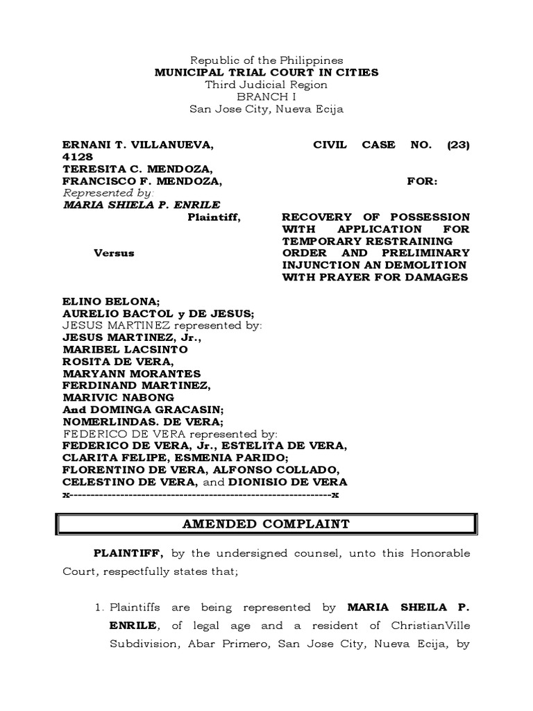 Amended complaint san juan pdf