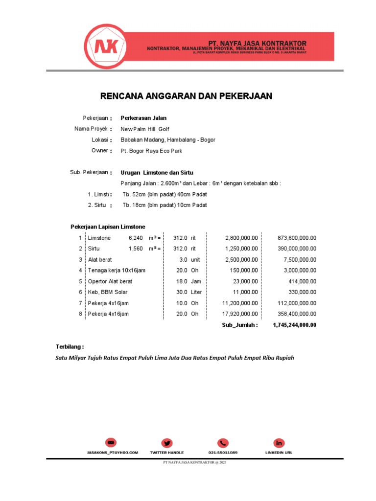 Perkerasan Jalan Golf New Palm Hill | PDF | Griya & Taman | Komputer