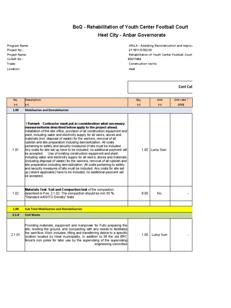 A3-Bill of Quantities (BOQ) | PDF | Concrete | Pipe (Fluid Conveyance)