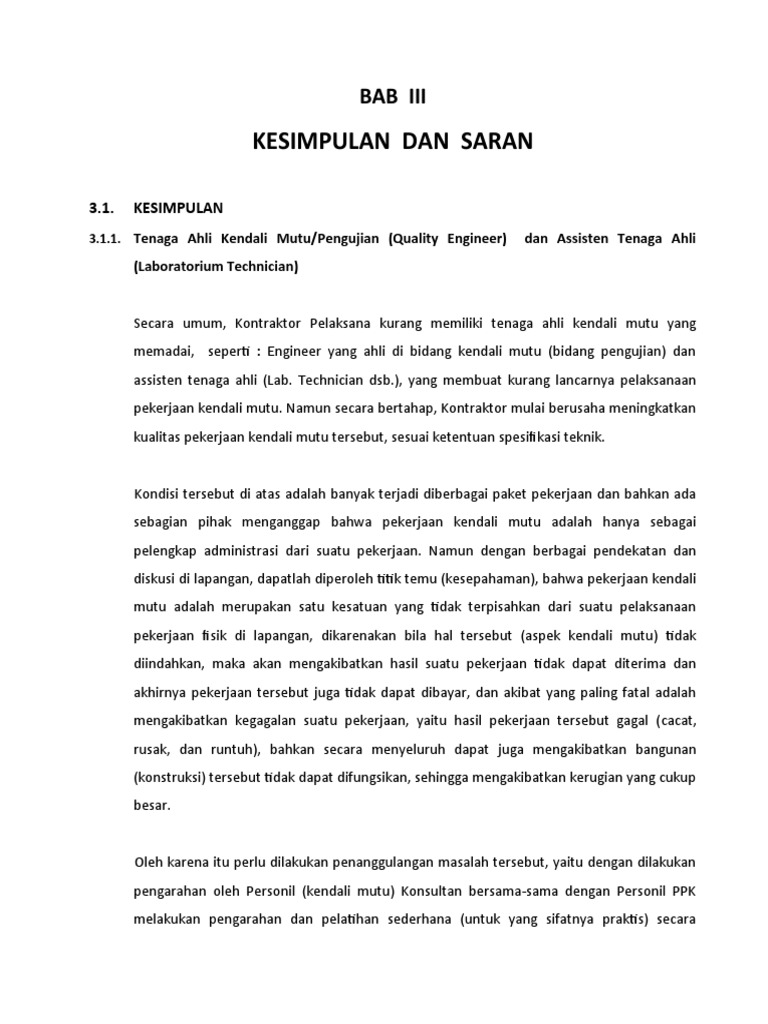 Kesimpulan dan saran buku ii quality pdf