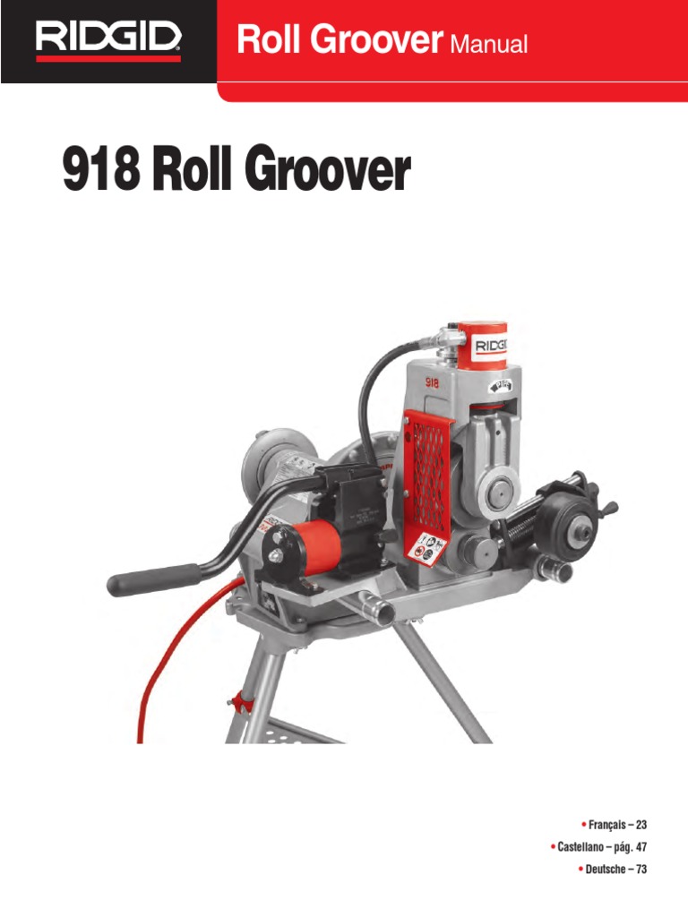 918 Roll Groover Operation Manual | PDF | Pipe (Fluid Conveyance) | Screw