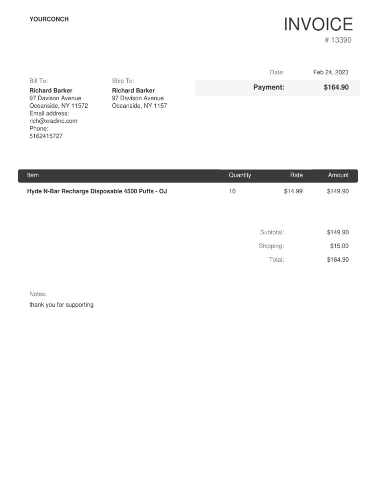 Invoice # 13390 | PDF