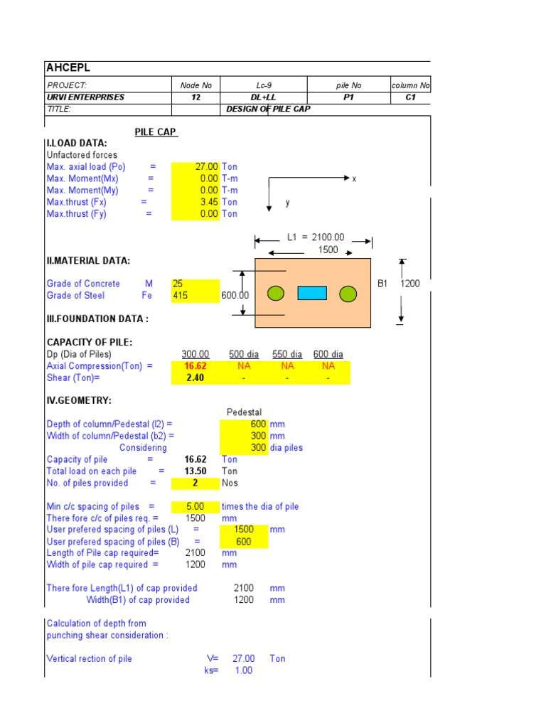 Pile Cap Design for Urvi Enterprises | PDF | Teaching Methods ...