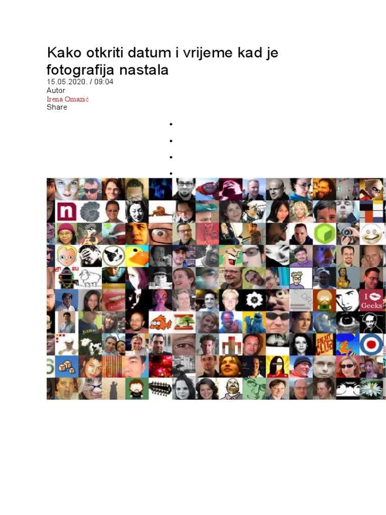 Kako Otkriti Datum I Vrijeme Kad Je Fotografija Nastala | PDF
