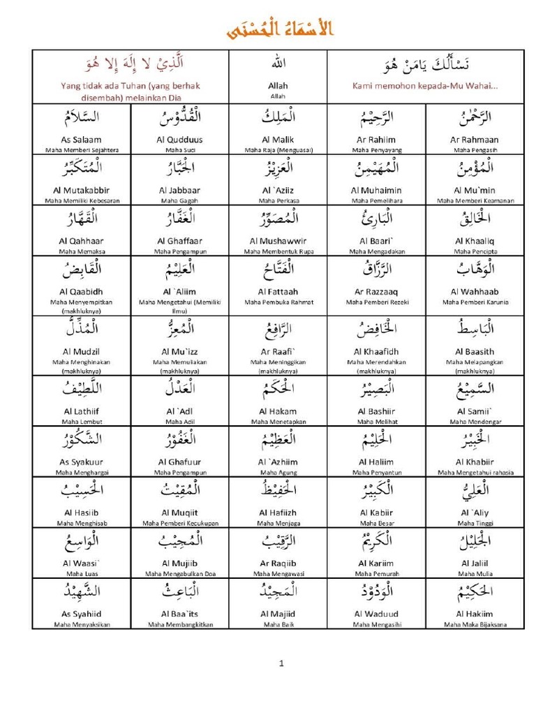 Asmaul Husna PDF