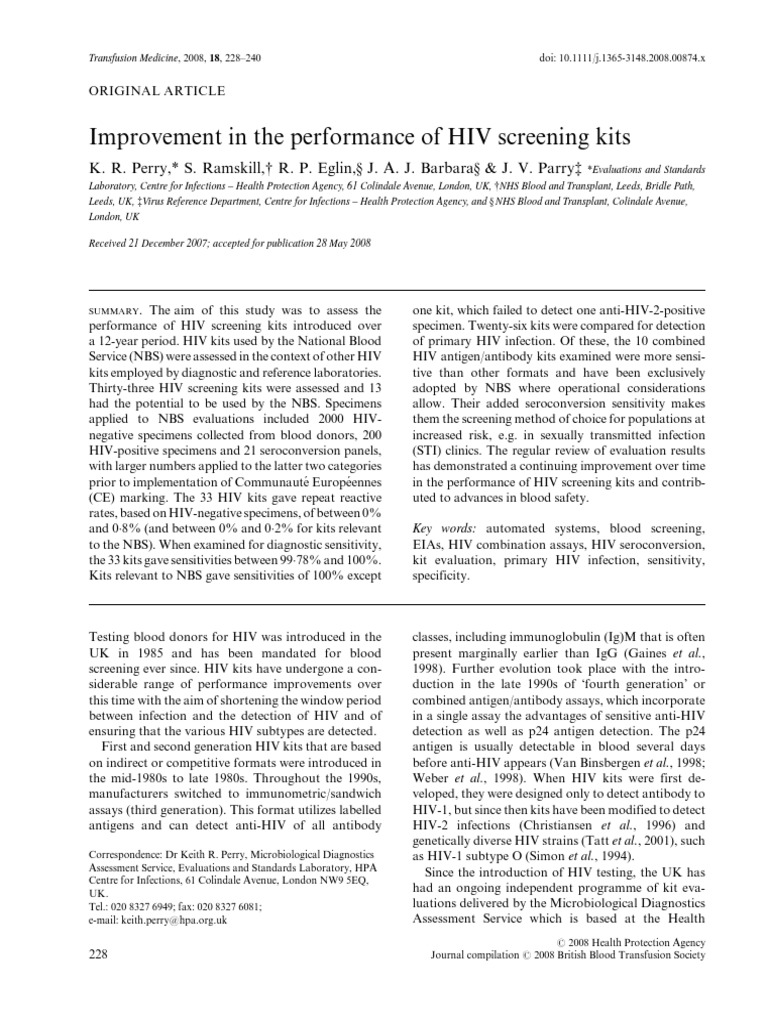 UK NHS Improvement in HIV Assays | PDF | Diagnosis Of Hiv/Aids | Hiv