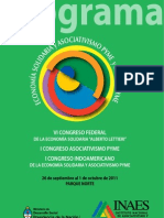 Programa VI Congreso Federal de Economia Solidaria